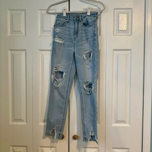 American Eagle Stretch Mom Jean Emotional Blue 0 Regular